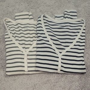 American Eagle Outfitters Long Sleeve Striped Henley's